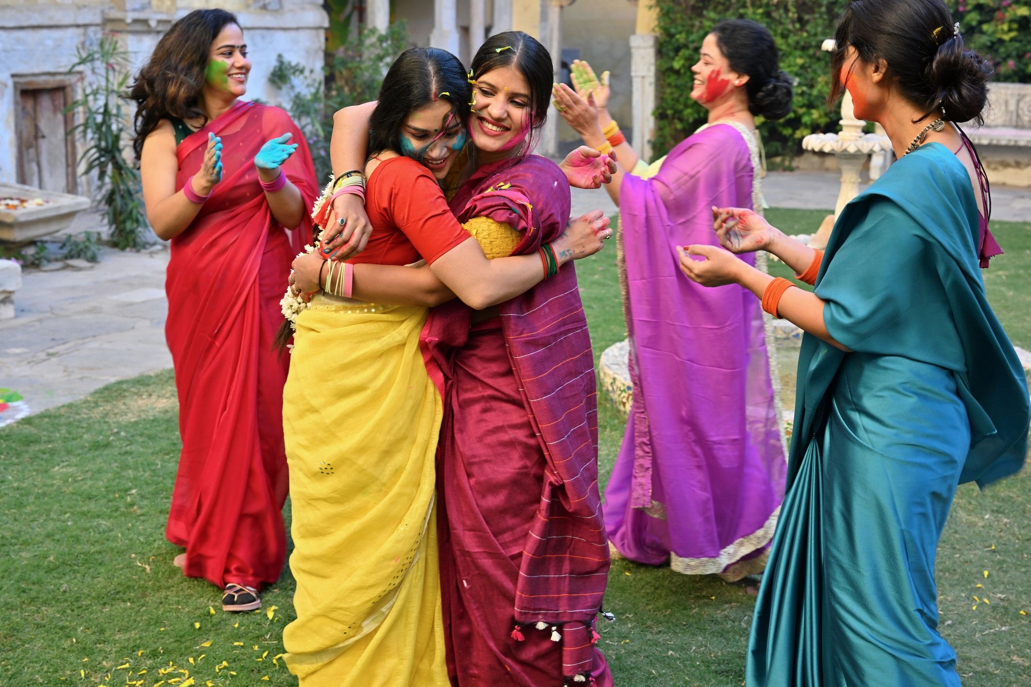 Cultural community gathering with people celebrating together